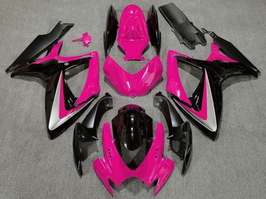 Carénages Moto Suzuki GSXR 600 / GSXR 750 2006-2007 - Rose Argent Noir Brillant OEM Style Vendre