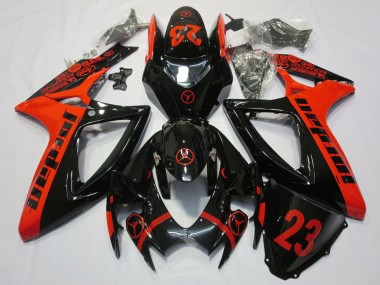 Carénages Moto Suzuki GSXR 600 / GSXR 750 2006-2007 - Rouge Noir Brillant Jordan 23 Vendre