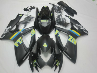 Carénages Moto Suzuki GSXR 600 / GSXR 750 2006-2007 - Noir Mat Bleu Jaune Rizla Vendre
