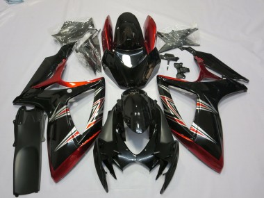 Carénages Moto Suzuki GSXR 600 / GSXR 750 2006-2007 - Rouge Noir Brillant Vendre