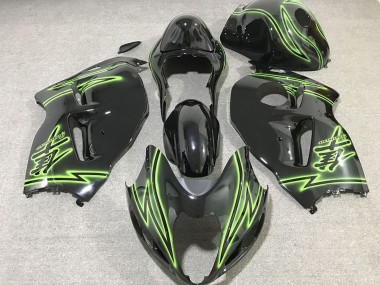 Carénages Moto Suzuki GSXR 1300 1996-2007 - Noir Brillant Vert Lightning Vendre