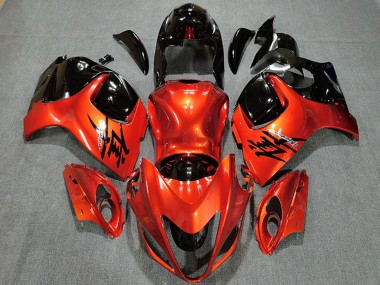 Carénages Moto Suzuki GSXR 1300 2008-2020 - Bonbon Orange Noir Brillant Vendre