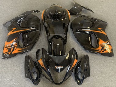 Carénages Moto Suzuki GSXR 1300 2008-2020 - Noir Brillant Orange Vendre