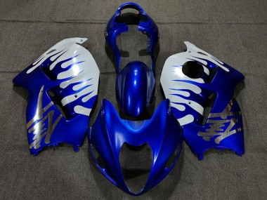 Carénages Moto Suzuki GSXR 1300 1996-2007 - Blanc Bleu Flamme Vendre