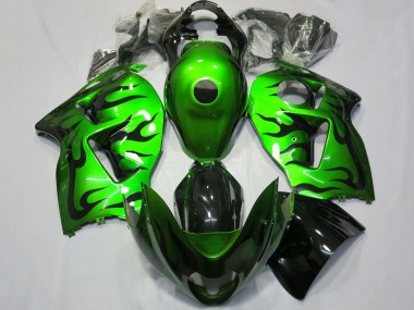 Carénage Moto Suzuki GSXR 1300 1996-2007 - Vert Noir Flamme Vendre