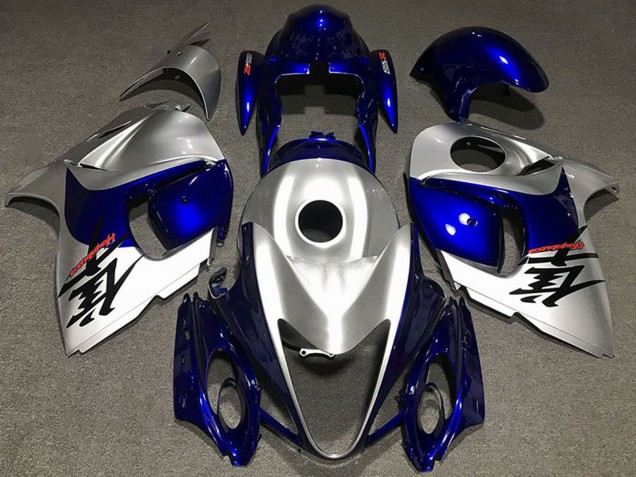 Carénages Moto Suzuki GSXR 1300 2008-2020 - Argent Brillant Bleu