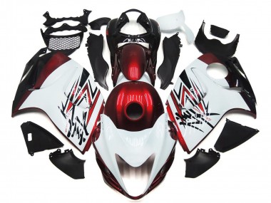 Carénages Moto Suzuki GSXR 1300 2008-2020 - Blanc Brillant Rouge Foncé Vendre