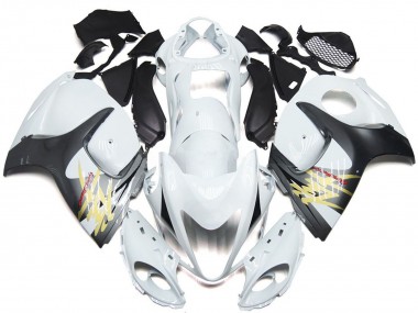 Carénages Moto Suzuki GSXR 1300 2008-2020 - Blanc Brillant Argent Style Vendre