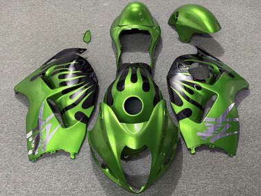 Carénages Moto Suzuki GSXR 1300 1996-2007 - Vert Noir Flamme Vendre