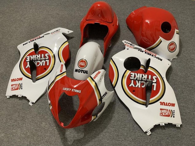 Carénages Moto Suzuki GSXR 1300 1996-2007 - Blanc Rouge Lucky Strike
