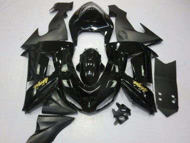 Carénages Moto Kawasaki ZX10R 2006-2007 - Noir Brillant Noir Mat Or Vendre