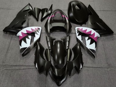 Carénages Moto Kawasaki ZX10R 2004-2005 - Noir Mat Rose Requin Vendre