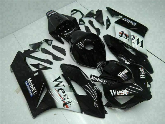 Carénages Moto Honda CBR1000RR 2004-2005 - Noir Brillant Blanc West Mobil Michelin