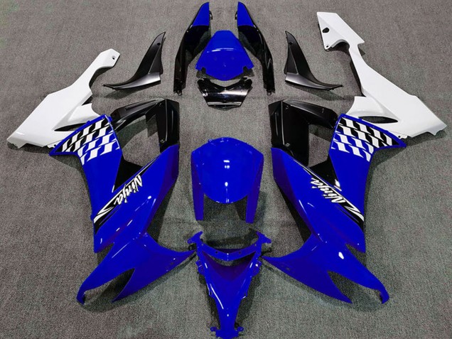 Carénages Moto Kawasaki ZX10R 2008-2010 - Blanc Bleu Noir