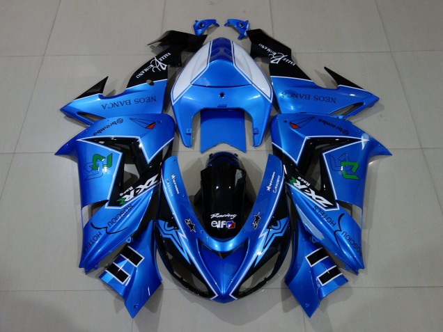 Carénages Moto Kawasaki ZX10R 2006-2007 - Bleu Liquide Noir Brillant