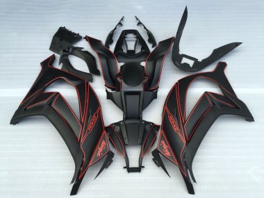 Carénages Moto Kawasaki ZX10R 2011-2015 - Noir Mat Rouge Vendre