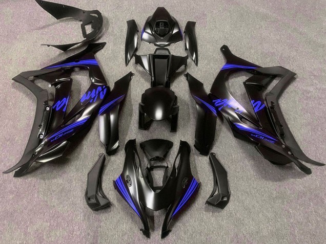 Carénages Moto Kawasaki ZX10R 2016-2020 - Noir Mat Bleu Ninja
