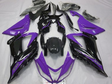 Carénages Moto Kawasaki ZX6R 2013-2018 - Violet Noir Brillant Vendre