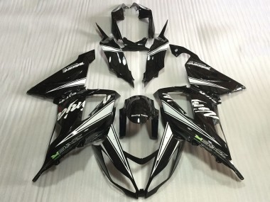 Carénages Moto Kawasaki ZX6R 2013-2018 - Noir Brillant Blanc Vendre