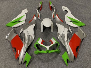 Carénages Moto Kawasaki ZX6R 2019-2022 - Blanc Argent Vert Rouge Vendre
