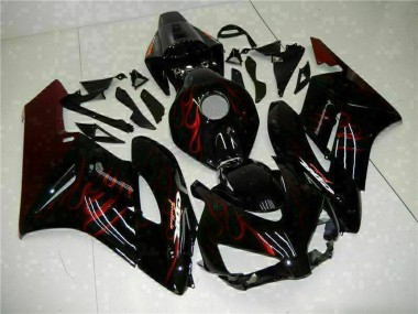 Carénages Moto Honda CBR1000RR 2004-2005 - Noir Brillant Rouge Flamme Vendre
