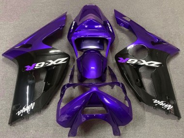 Carénages Moto Kawasaki ZX6R 2003-2004 - Violet Noir Brillant Vendre