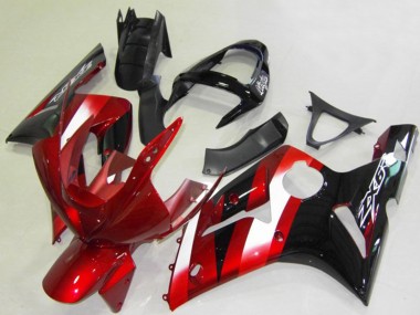 Carénages Moto Kawasaki ZX6R 2003-2004 - Rouge Blanc Noir Brillant Vendre