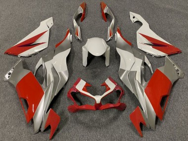 Carénages Moto Kawasaki ZX6R 2019-2022 - Blanc Argent Rouge Vendre