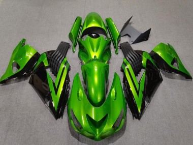 Carénages Moto Kawasaki ZX14R 2006-2011 - Vert Noir Brillant Vendre