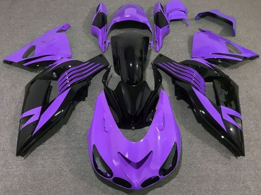 Carénage Moto Kawasaki ZX14R 2006-2011 - Violet Noir Brillant Vendre