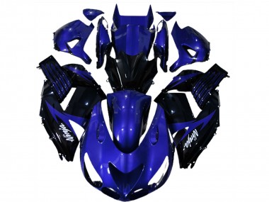 Carénages Moto Kawasaki ZX14R 2006-2011 - Bleu Noir Brillant Blanc Ninja Vendre