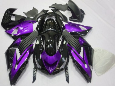 Carénages Moto Kawasaki ZX14R 2006-2011 - Violet Noir Brillant Vendre