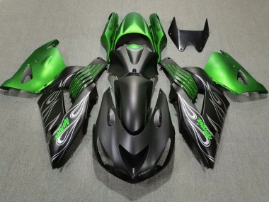 Carénages Moto Kawasaki ZX14R 2006-2011 - Vert Noir Mat Vendre
