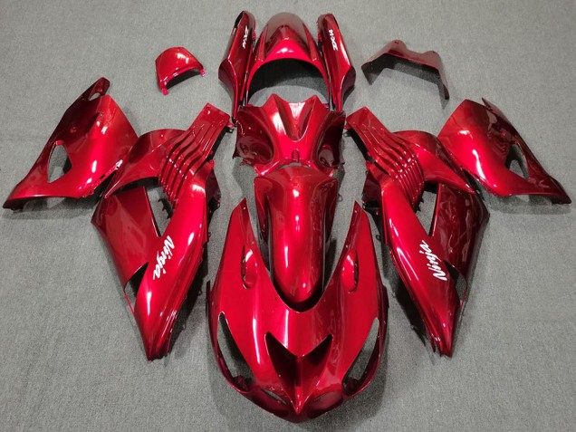 Carénages Moto Kawasaki ZX14R 2006-2011 - Rouge Blanc Ninja