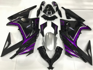 Carénages Moto Kawasaki Ninja 300 2013-2017 - Noir Brillant Violet Vendre