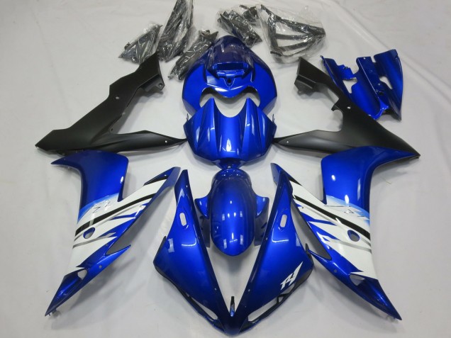 Carénage Moto Yamaha R1 2004-2006 - Bleu Blanc Noir Mat