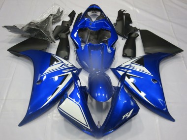 Carénages Moto Yamaha R1 2012-2014 - Bleu Blanc Noir Mat Vendre