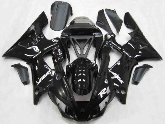 Carénages Moto Yamaha R1 2000-2001 - Noir Brillant Blanc