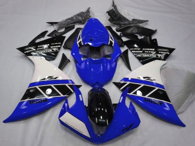 Carénages Moto Yamaha R1 2012-2014 - Blanc Bleu Noir Brillant Vendre