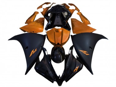 Carénages Moto Yamaha R1 2012-2014 - Noir Brillant Noir Mat Orange Vendre
