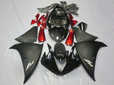 Carénages Moto Yamaha R1 2012-2014 - Noir Brillant Noir Mat Rouge Vendre