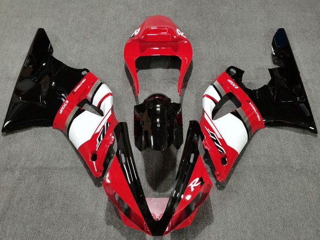 Carénages Moto Yamaha R1 2000-2001 - Rouge Blanc Noir Brillant