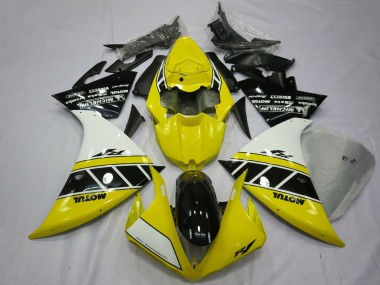 Carénages Moto Yamaha R1 2012-2014 - Blanc Jaune Noir Brillant Vendre