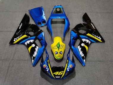 Carénages Moto Yamaha R6 1998-2002 - Bleu Jaune Noir Requin 46 Vendre