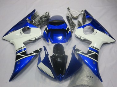Carénages Moto Yamaha R6 2003-2004 - Bleu Blanc Noir Brillant OEM Style Vendre