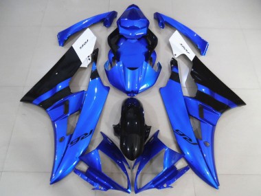 Carénages Moto Yamaha R6 2006-2007 - Blanc Bleu Noir Brillant Vendre