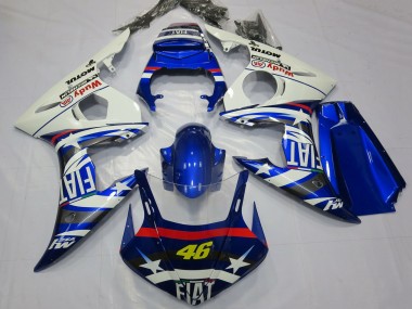 Carénages Moto Yamaha R6 2003-2004 - Blanc Bleu Fiat Michelin Motul 46 Vendre