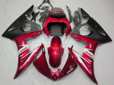 Carénages Moto Yamaha R6 2003-2004 - Rouge Blanc Noir Mat Vendre