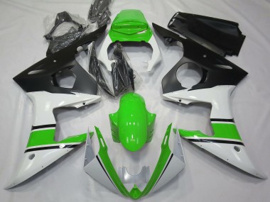 Carénages Moto Yamaha R6 2003-2004 - Blanc Vert Noir Mat Vendre