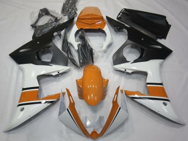 Carénages Moto Yamaha R6 2003-2004 - Blanc Orange Noir Mat Vendre